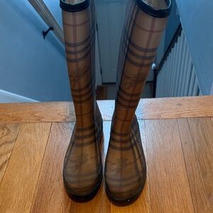 Burberry Plaid Winter & Rain Boots - Brown and Black
